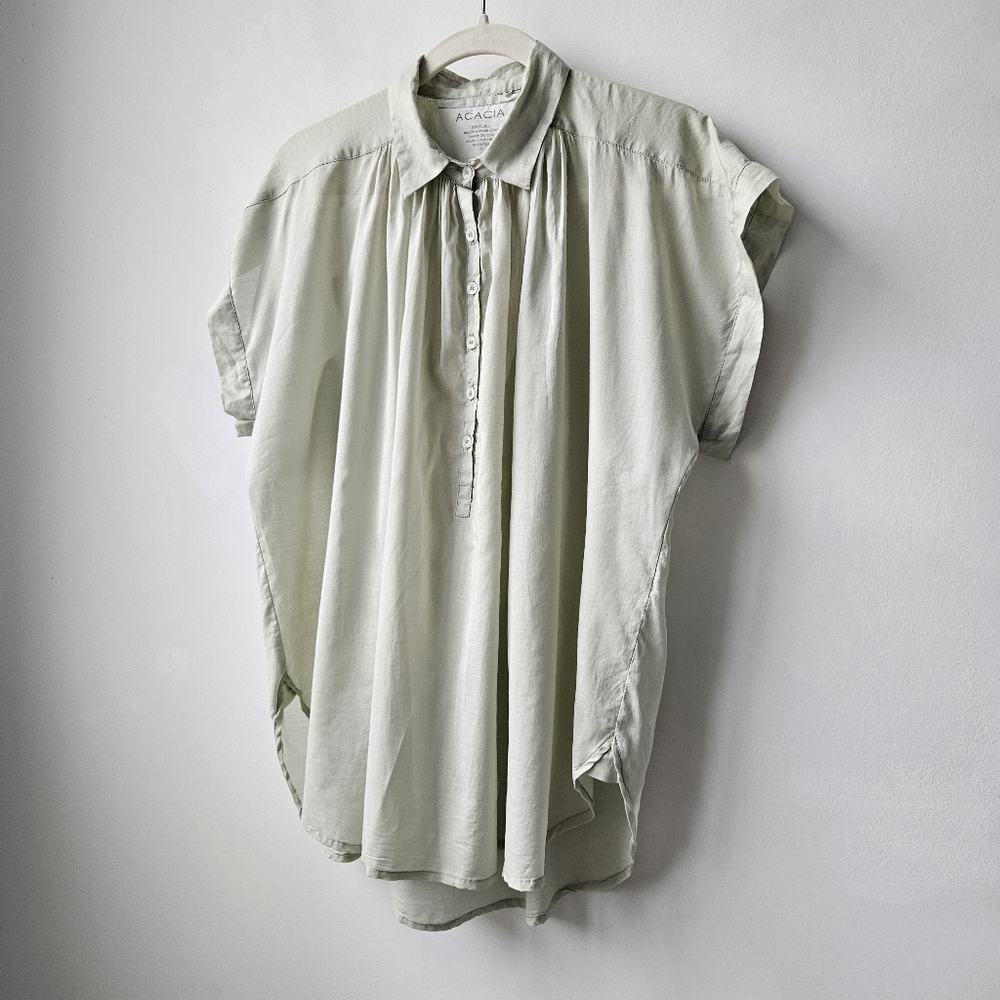 ACACIA Max Top In Haze Perfect Soft Cotton Pleated Blouse